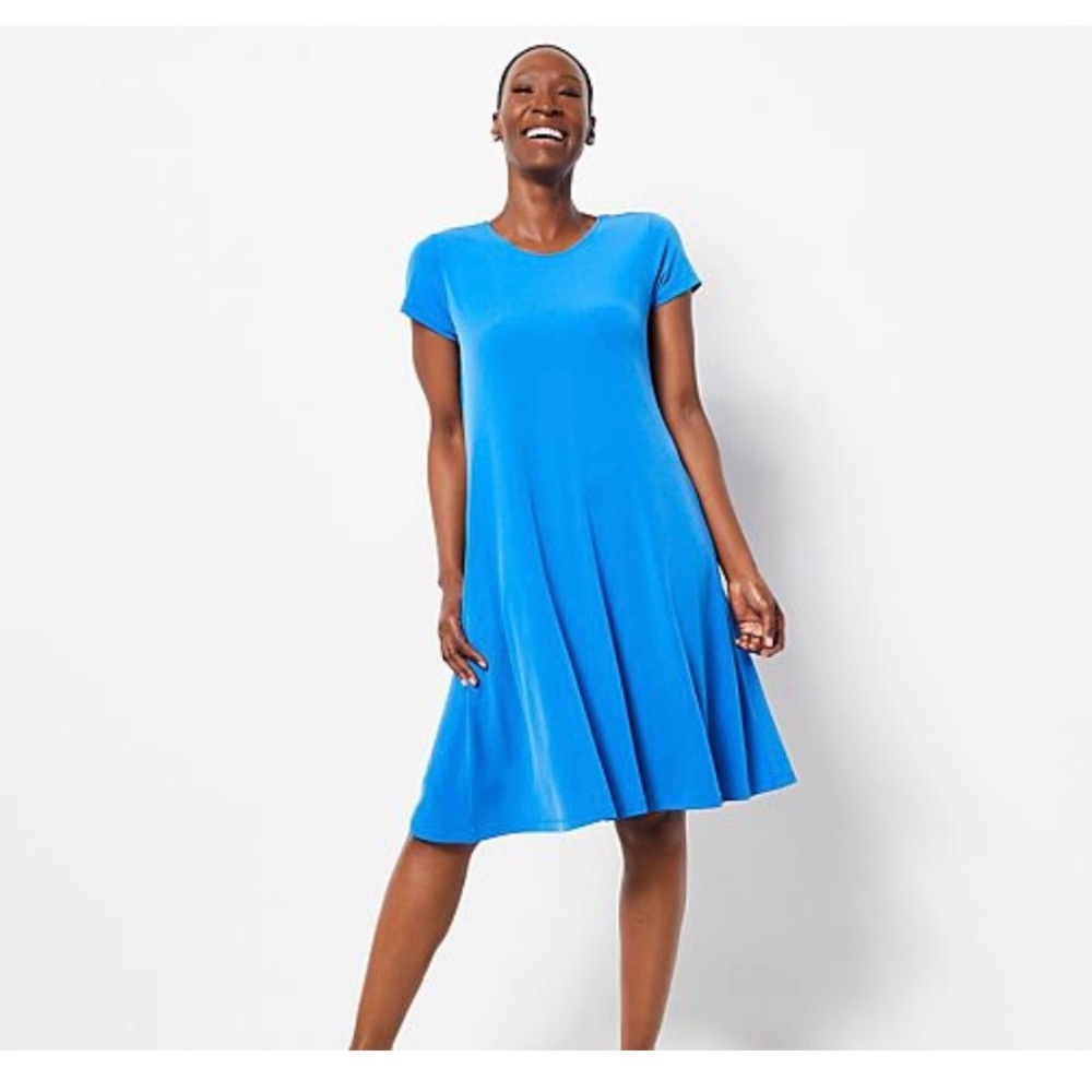 Susan Graver Blue wrinkle free summer dress